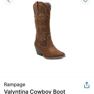 NWOT, Rampage Valentina Cowboy Boots, Women’s Size 7.5, Brown